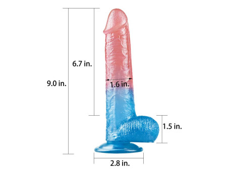 Dildo Dazzle Studsv 9 Rosa y Azul
