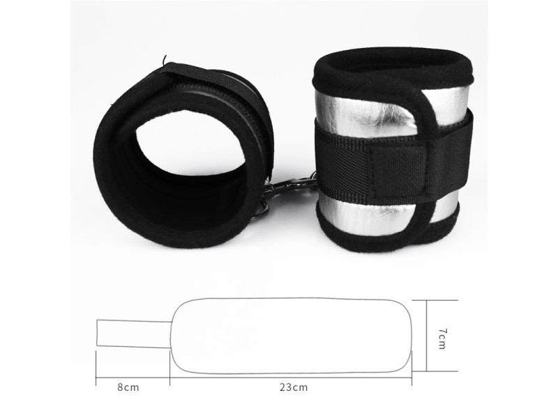 Esposas Velcro Negro y Plateado