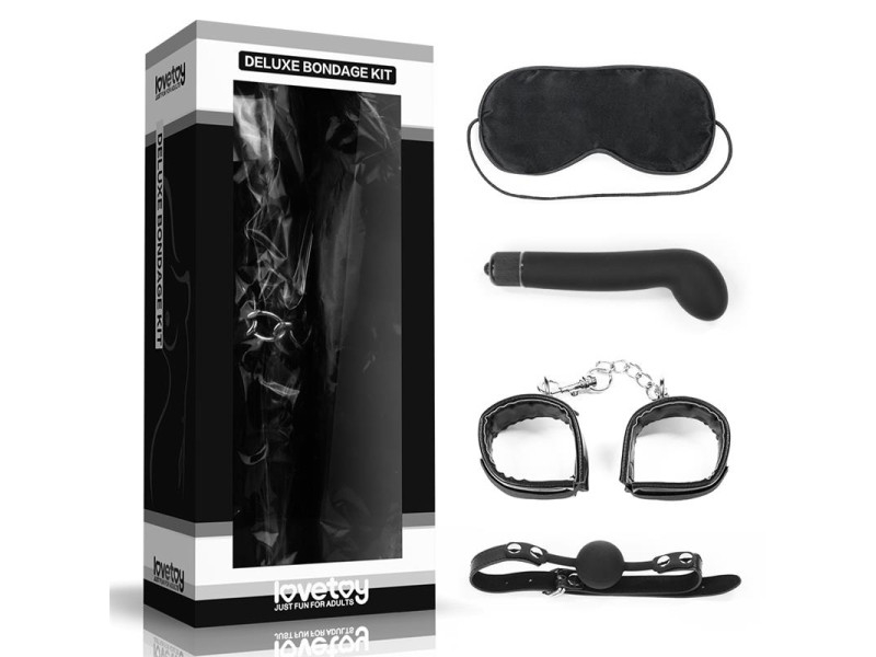 Kit Bondage Deluxe con Vibrador Negro Kit Bondage Deluxe con Vibrador Negro