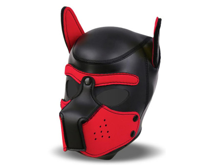 Hound Mascara de Perro Neopreno Hocico Extraible Negro Rojo Talla Unica