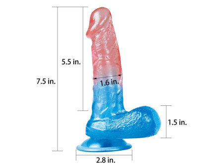 Dildo Dazzle Studs 75 Rosa y Azul Dildo Dazzle Studs 75 Rosa y Azul