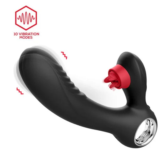 Niza Vibrador con Calor y Triple Lengua Estimuladora de Clitoris