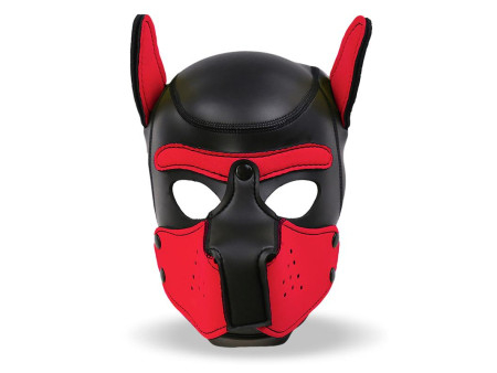 Hound Mascara de Perro Neopreno Hocico Extraible Negro Rojo Talla Unica