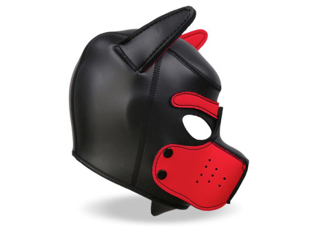 Hound Mascara de Perro Neopreno Hocico Extraible Negro Rojo Talla Unica