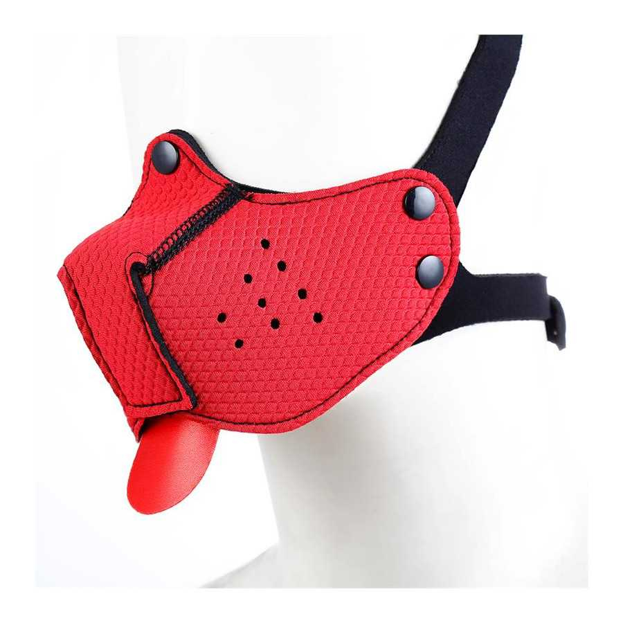 Bozal de Perro de Neopreno Desmontable y Ajustable Rojo