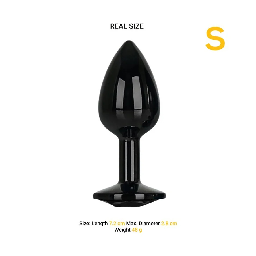 Blackgem Plug Anal Metalico con Joya Talla S Negro