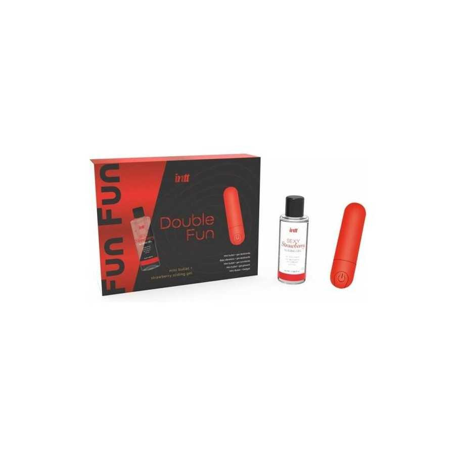 Set Mini Bala Vibradora y Gel Deslizante Fresa 50 ml