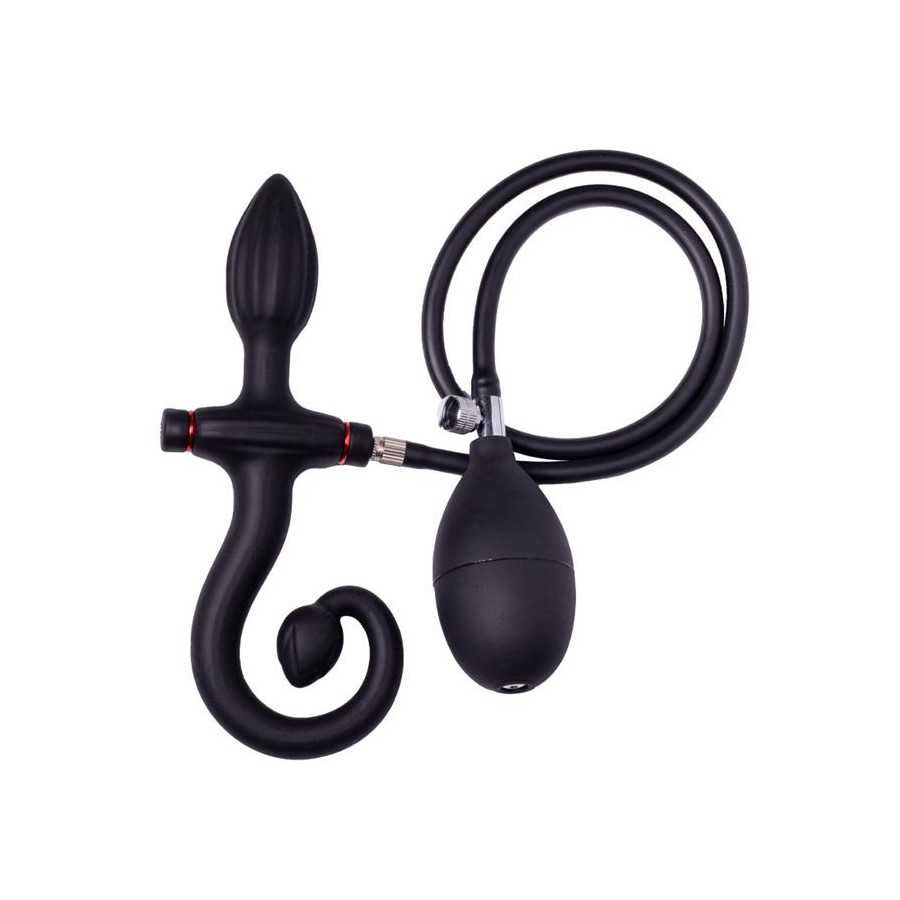 Plug Anal Inflable con Bomba Negro