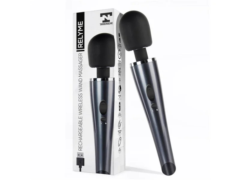 Wand Massager Relyme USB Silicone Black