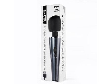 Wand Massager Relyme USB Silicone Black