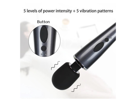 Wand Massager Relyme USB Silicone Black