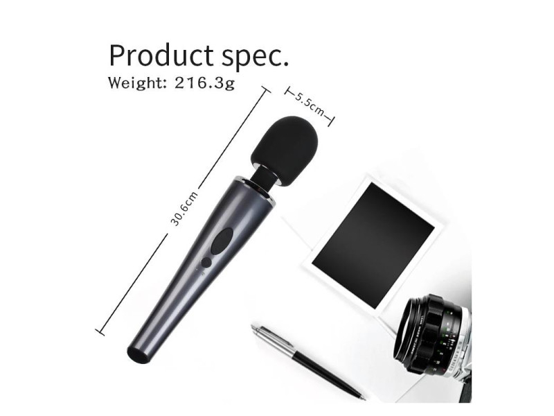 Wand Massager Relyme USB Silicone Black