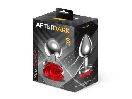 Plug Anal de Metal con Rosa Roja en la Base Talla S Plug Anal de Metal con Rosa Roja en la Base Talla S
