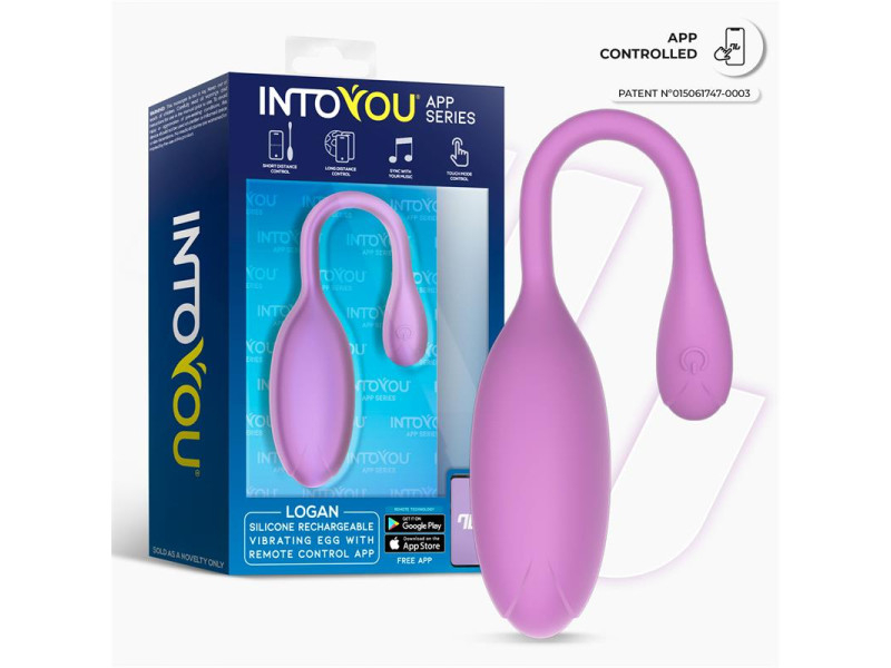 Logan Huevo Vibrador con APP Silicona Unibody Purpura