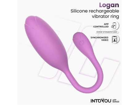 Logan Huevo Vibrador con APP Silicona Unibody Purpura Logan Huevo Vibrador con APP Silicona Unibody Purpura