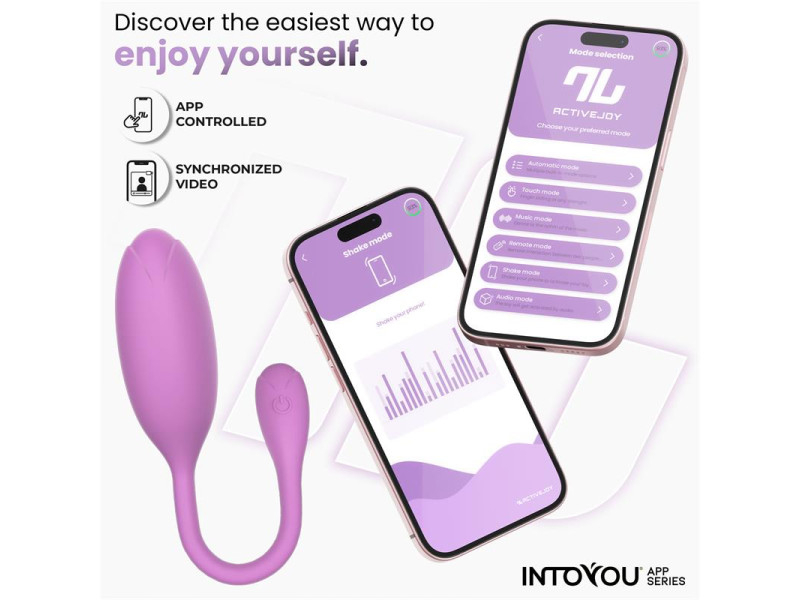 Logan Huevo Vibrador con APP Silicona Unibody Purpura