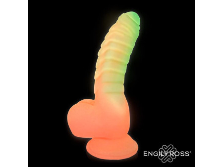 Scalidor Dildo Unicorn Brilla en la Oscuridad Silicona Liquida 18 cm