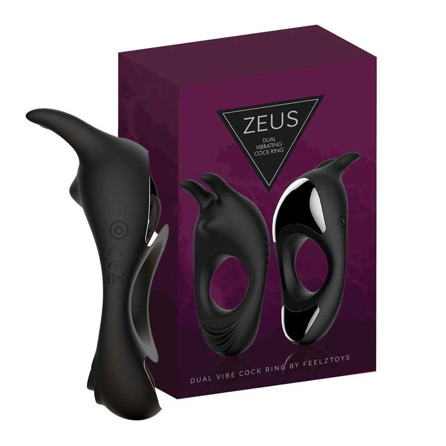 Zeus Anillo Vibrador para el Pene Doble