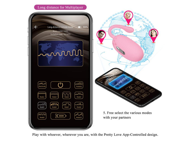 Doreen Huevo Vibrador con Electro Shock y APP