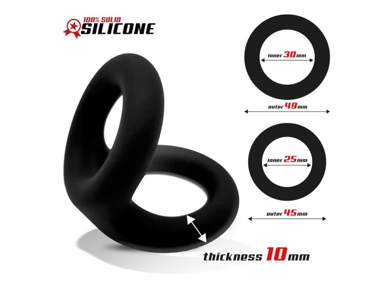 Anillo Doble para el Pene Silicona Solida 25 3 cm