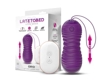 Orio Huevo Vibrador y Movimiento Telescopico Up and Down Control Remoto Purpura