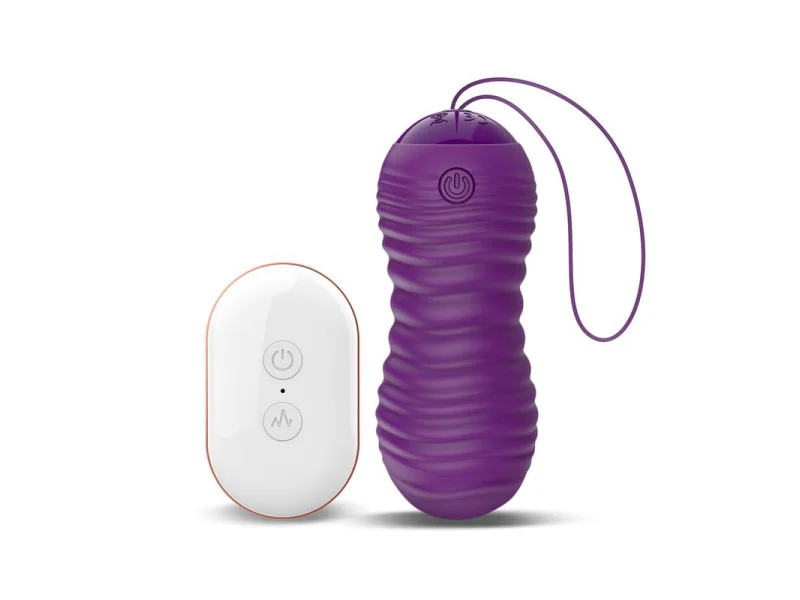 Orio Huevo Vibrador y Movimiento Telescopico Up and Down Control Remoto Purpura