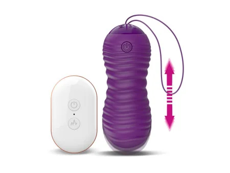 Orio Huevo Vibrador y Movimiento Telescopico Up and Down Control Remoto Purpura