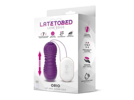 Orio Huevo Vibrador y Movimiento Telescopico Up and Down Control Remoto Purpura