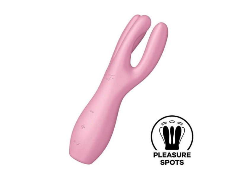 Threesome 3 Lay on Vibrador 3 Motores Rosa