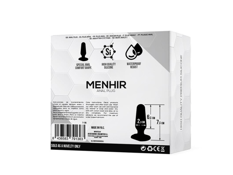 Menhir Plug Anal Silicona Negro