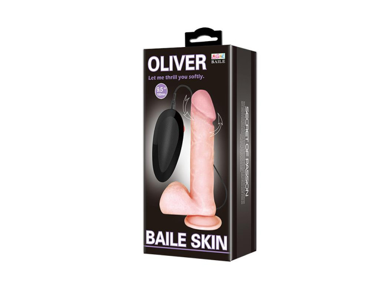 Oliver Dildo Realista con Vibracion y Rotacion Control Remoto