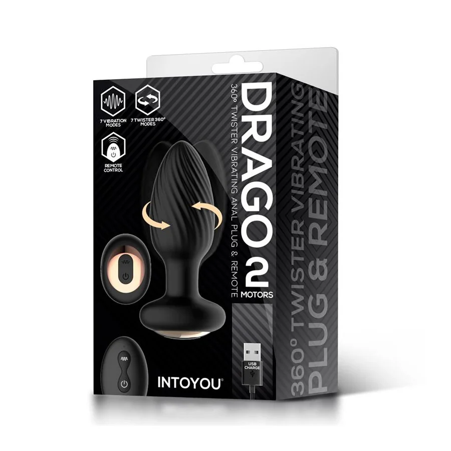 Drago Plug Anal Vibracion Movimiento Twister 360º y Control Remoto