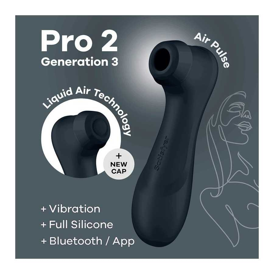 Pro 2 Gen 3 Liquid Air Technology Succion y Vibracion App Connect Negro