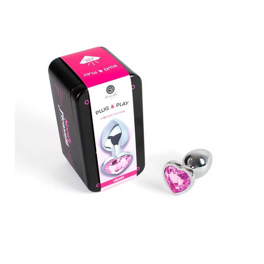 Plug Anal de Metal Corazon Fuchsia Talla S