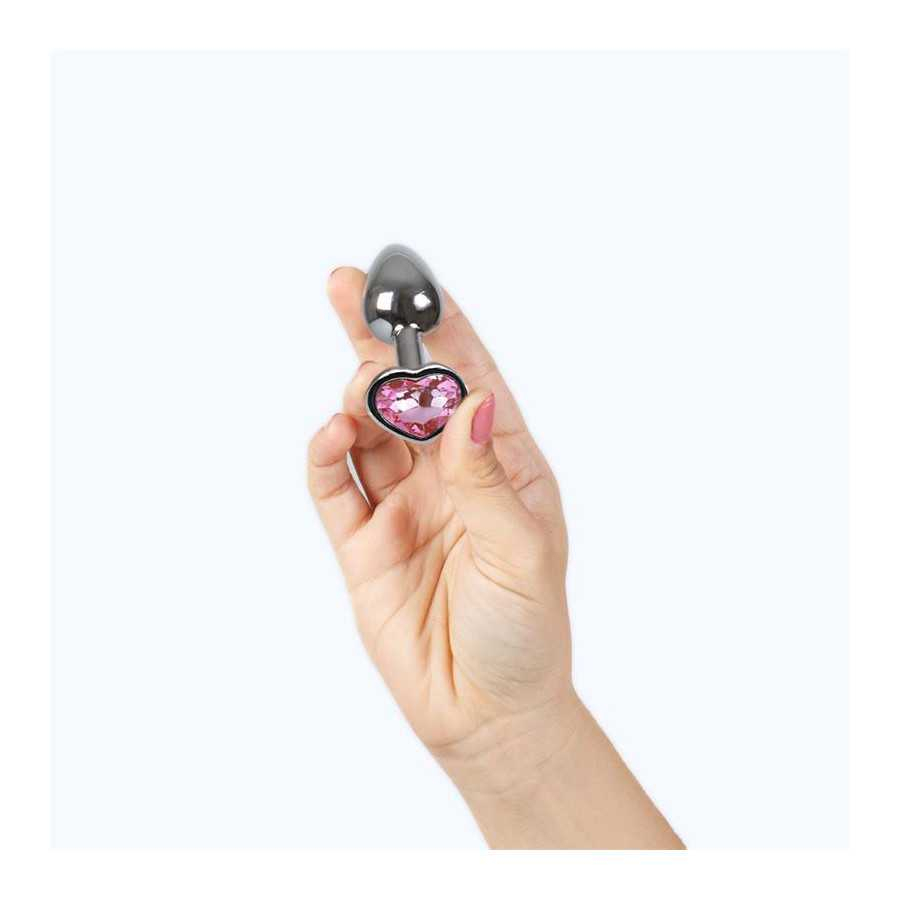 Plug Anal de Metal Corazon Fuchsia Talla S