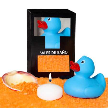 Set Sales Bano Aroma Mango Pato Vela y Concha 150 gr