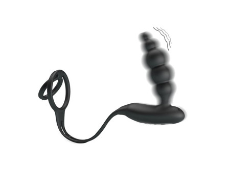 Plug Anal con Anillo para el Pene con Vibracion