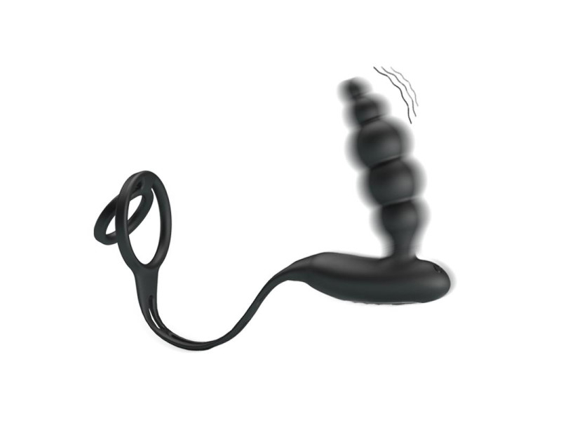 Plug Anal con Anillo para el Pene con Vibracion