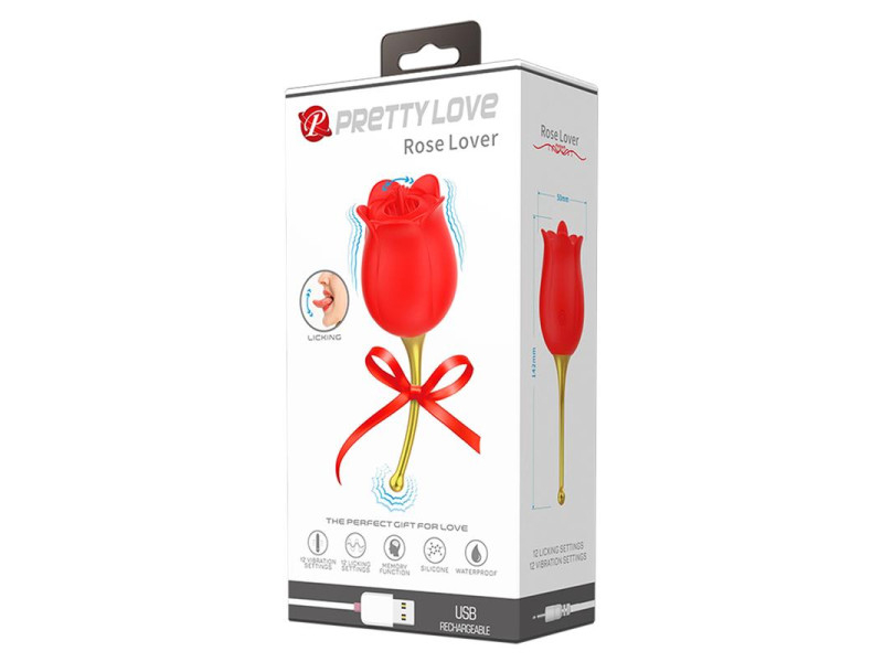 Rose Lover Estimulador con Vibracion y Licking