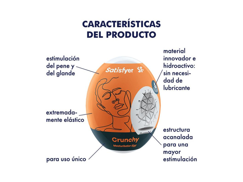 Set 3 Huevo Masturbador Modelo Crunchy
