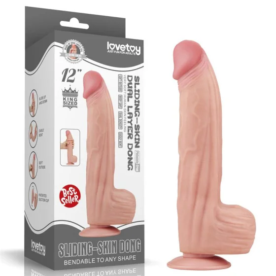 Dildo Dual Layer Piel Retractil 12