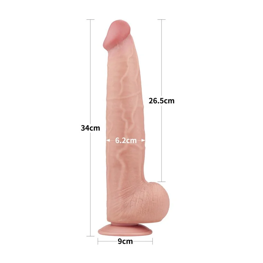 Dildo Dual Layer Piel Retractil 135