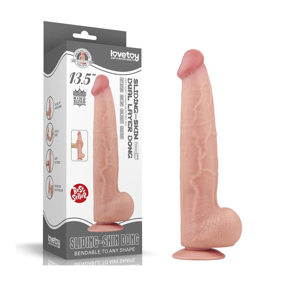 Dildo Dual Layer Piel Retractil 135