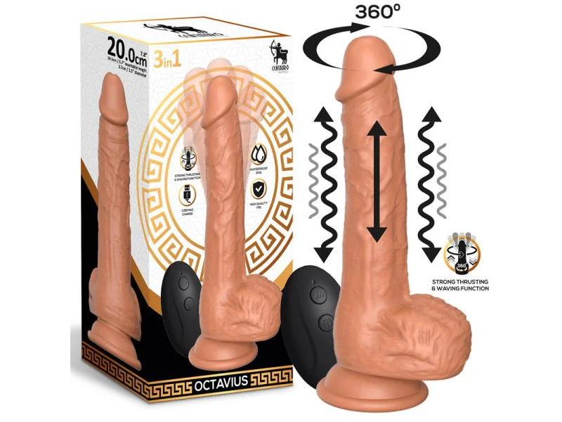 Octavius Dildo con Vibracion Thrusting y Waving 360º 78 20 cm