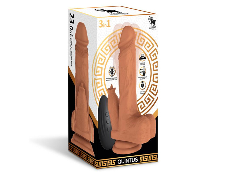 Quintus Dildo con Vibracion Thrusting y Waving 360º 9 23 cm