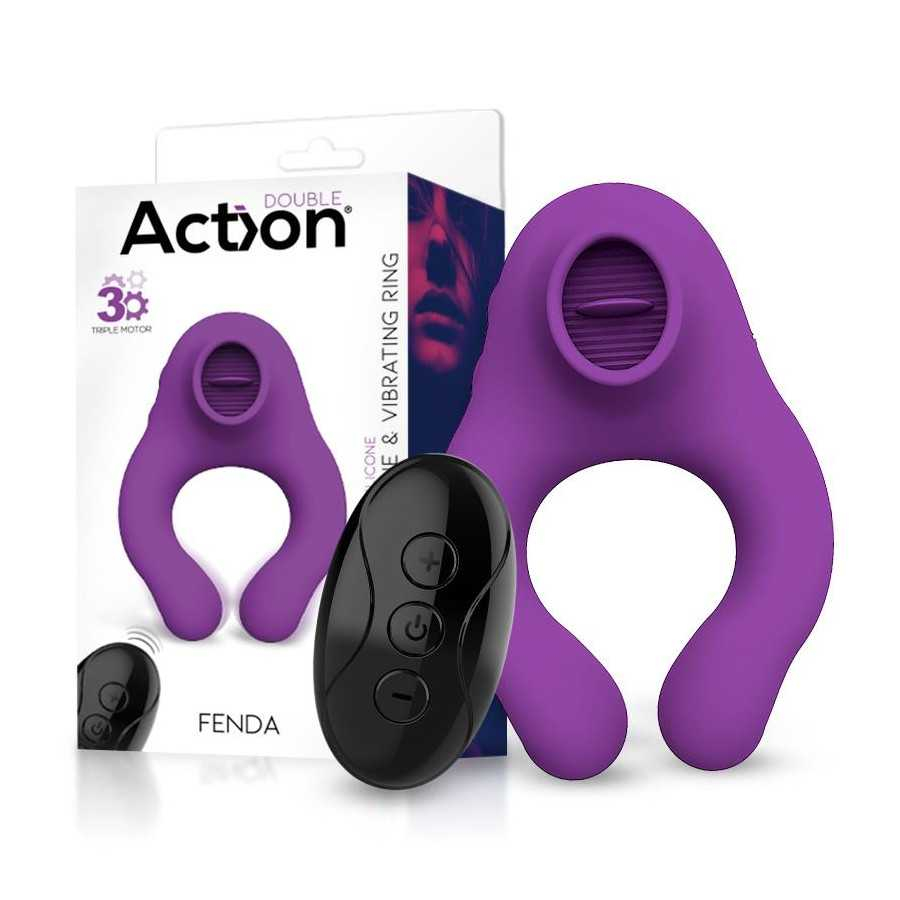 Fenda Anillo Vibrador con Lengua Estimulador y Control Remoto 3 Motores USB Magnetico