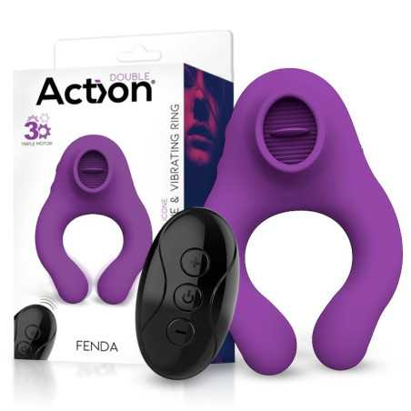 Fenda Anillo Vibrador con Lengua Estimulador y Control Remoto 3 Motores USB Magnetico