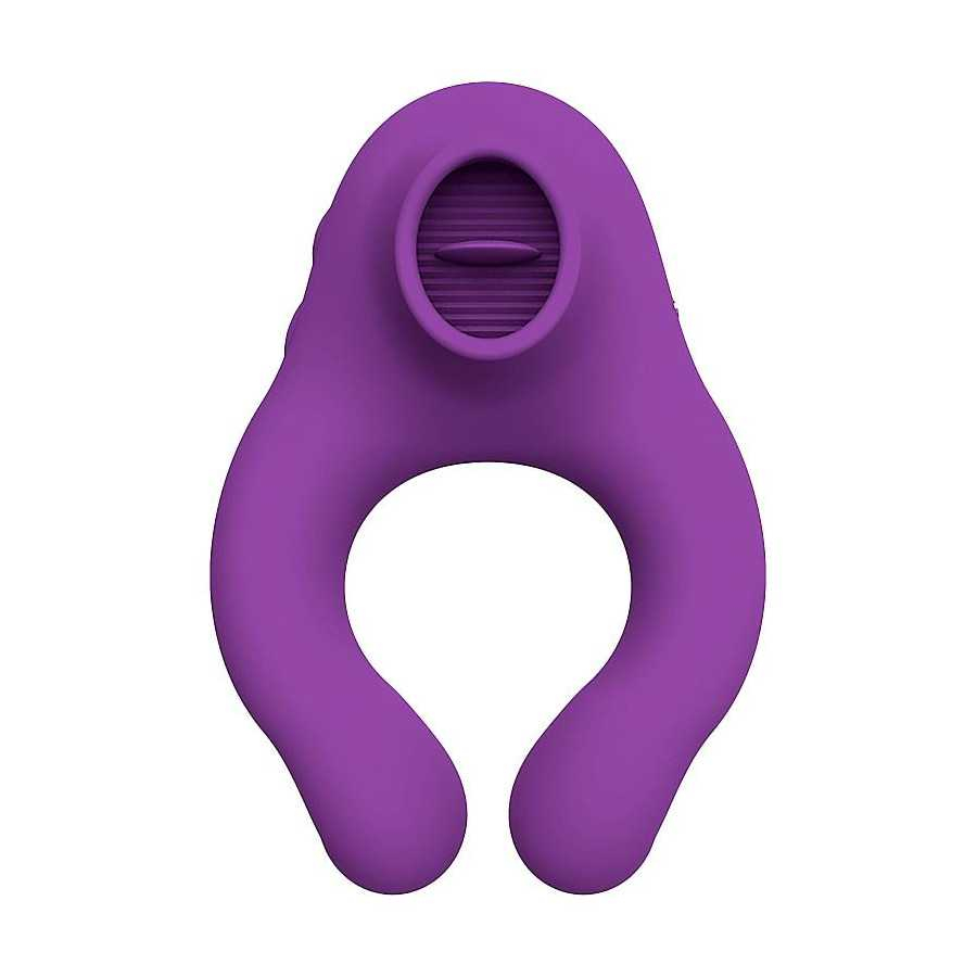 Fenda Anillo Vibrador con Lengua Estimulador y Control Remoto 3 Motores USB Magnetico