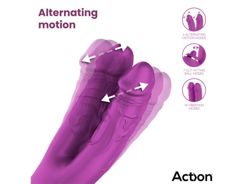 Nico Vibrador con Dildos Alternantes y Bola Percutora 4 Motores