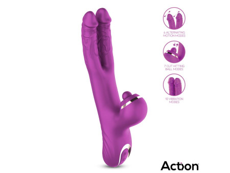 Nico Vibrador con Dildos Alternantes y Bola Percutora 4 Motores Nico Vibrador con Dildos Alternantes y Bola Percutora 4 Motores